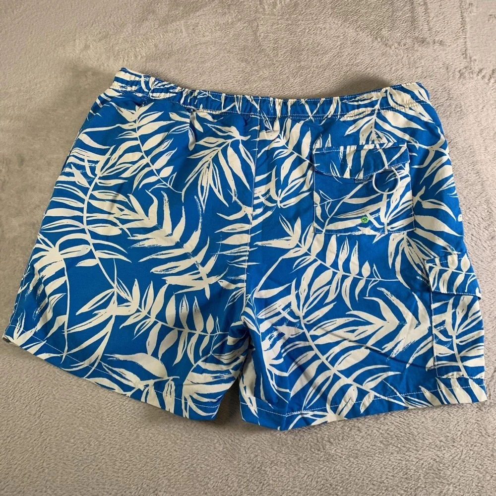 Tommy Bahama Swim Trunks Mens‎ XL Blue Tropical Leaf Print Mesh Lined Shorts